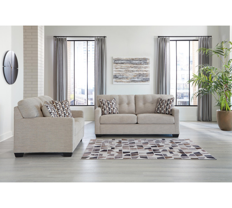 Mahoney Sofa and Loveseat - Pebble