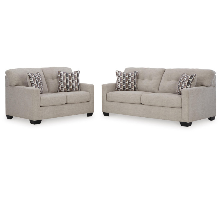 Mahoney Sofa and Loveseat - Pebble