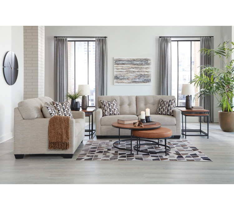 Mahoney Sofa and Loveseat - Pebble