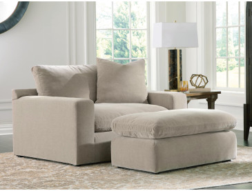 Maxton Heights Oversized Chair and Ottoman - Pebble
