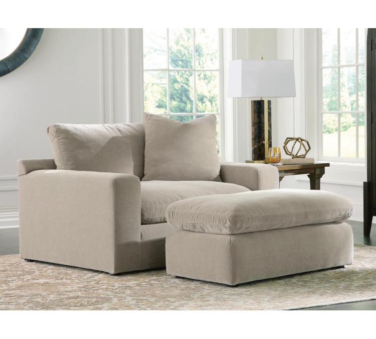 Maxton Heights Oversized Chair and Ottoman - Pebble