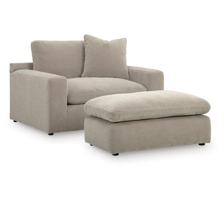 Maxton Heights Oversized Chair and Ottoman - Pebble
