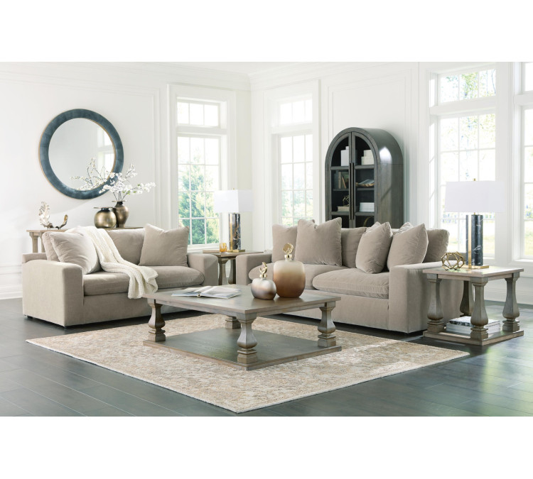 Maxton Heights Sofa and Loveseat - Pebble