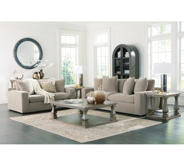 Maxton Heights Sofa and Loveseat - Pebble