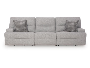 Acklen Place 3-Piece Power Reclining Sectional Sofa - Pewter