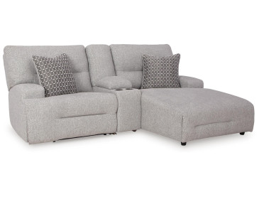 Acklen Place 3-Piece Power Reclining Sectional Sofa with Chaise - Pewter