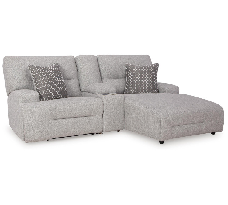 Acklen Place 3-Piece Power Reclining Sectional Sofa with Chaise - Pewter