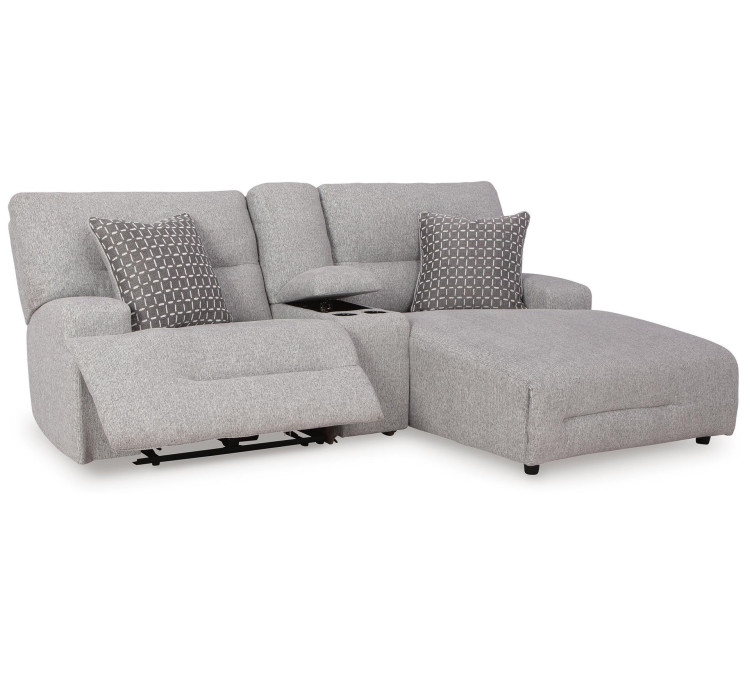 Acklen Place 3-Piece Power Reclining Sectional Sofa with Chaise - Pewter