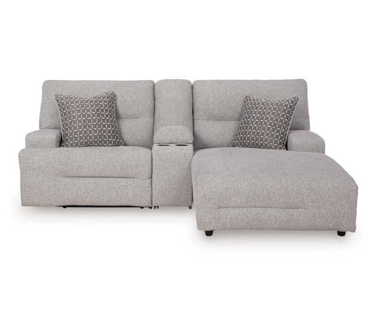 Acklen Place 3-Piece Power Reclining Sectional Sofa with Chaise - Pewter