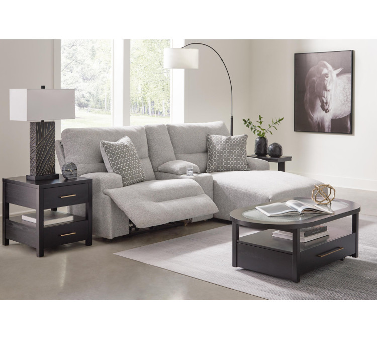 Acklen Place 3-Piece Power Reclining Sectional Sofa with Chaise - Pewter