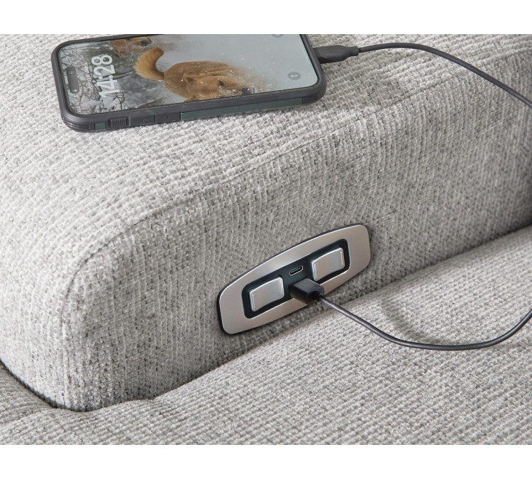 Acklen Place 5-Piece Power Reclining Sectional with Storage Console - Pewter