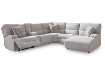 Acklen Place 6-Piece Power Reclining Sectional with Chaise - Pewter