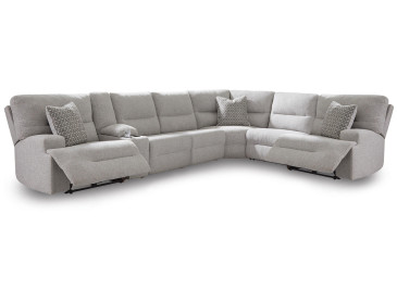 Acklen Place 7-Piece Power Sectional Reclining Sofa with Storage Console - Pewter