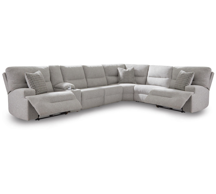 Acklen Place 7-Piece Power Sectional Reclining Sofa with Storage Console - Pewter