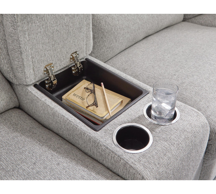 Acklen Place 7-Piece Power Sectional Reclining Sofa with Storage Console - Pewter