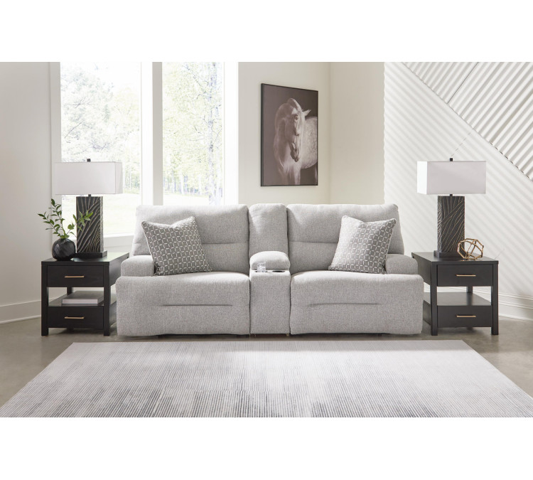 Acklen Place 7-Piece Power Sectional Reclining Sofa with Storage Console - Pewter
