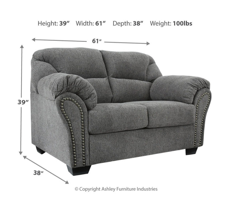 Allmaxx Loveseat - Pewter
