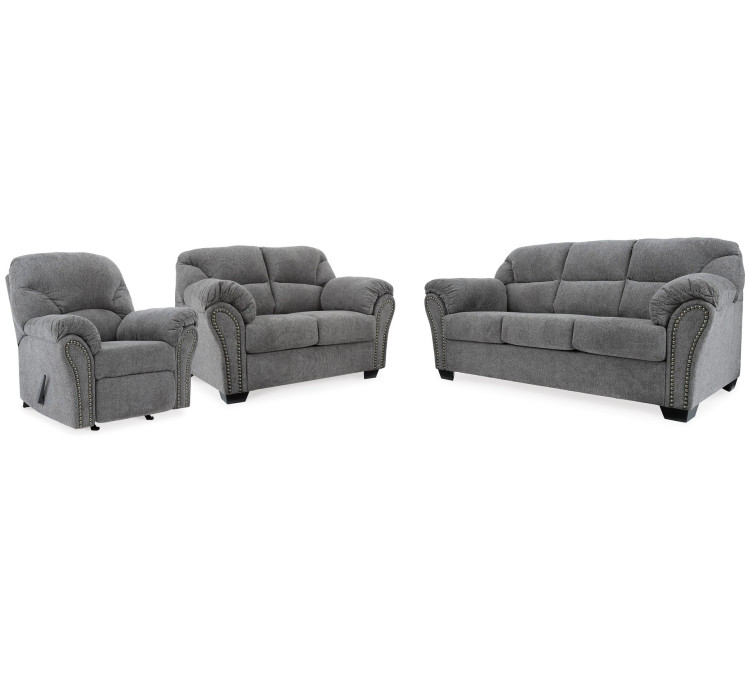 Allmaxx Sofa, Loveseat and Recliner - Pewter