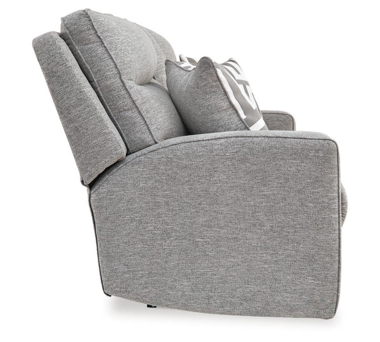 Biscoe Power Reclining Loveseat with Console - Pewter