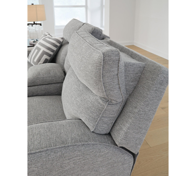 Biscoe Power Reclining Loveseat with Console - Pewter