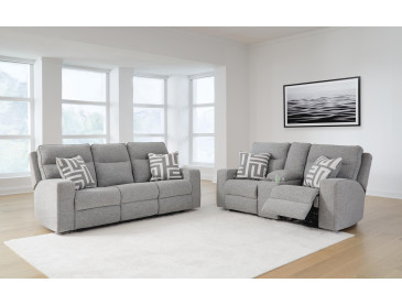 Biscoe Sofa and Loveseat - Pewter