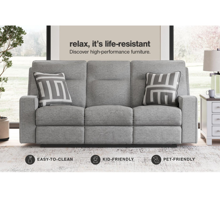 Biscoe Sofa and Loveseat - Pewter