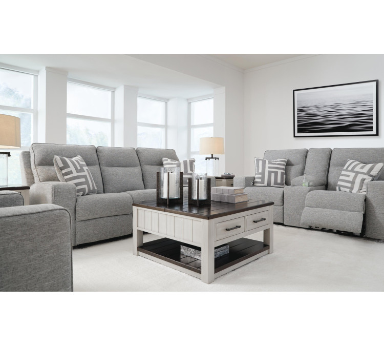 Biscoe Sofa and Loveseat - Pewter