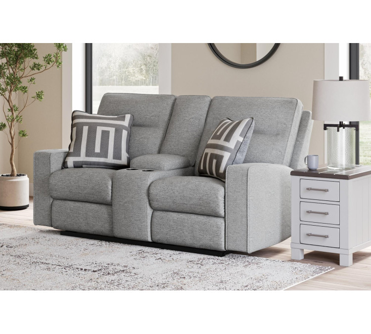 Biscoe Sofa and Loveseat - Pewter