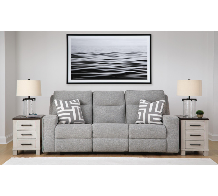 Biscoe Sofa, Loveseat and Recliner - Pewter