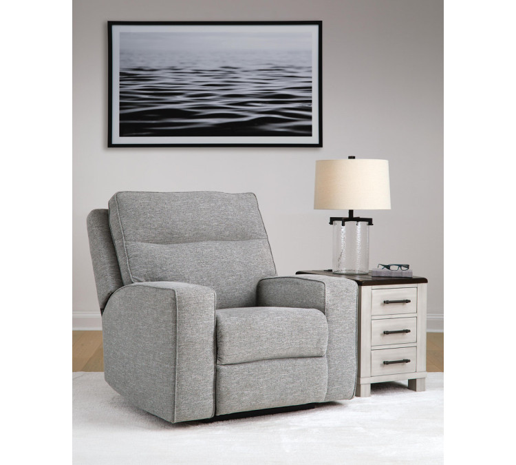 Biscoe Sofa, Loveseat and Recliner - Pewter