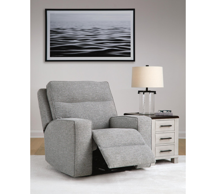 Biscoe Sofa, Loveseat and Recliner - Pewter