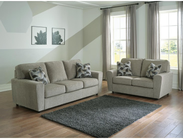 Cascilla Sofa and Loveseat - Pewter