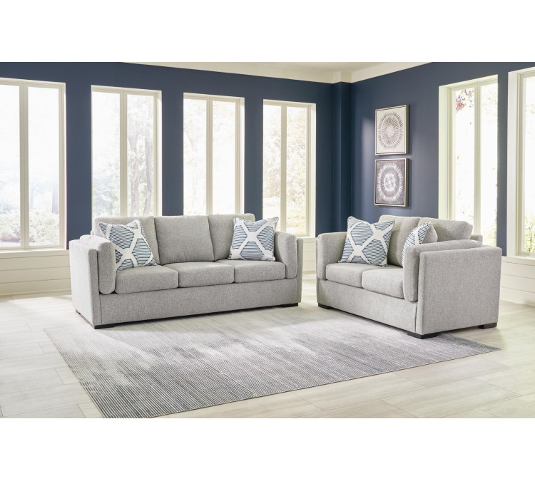 Evansley Sofa and Loveseat - Pewter