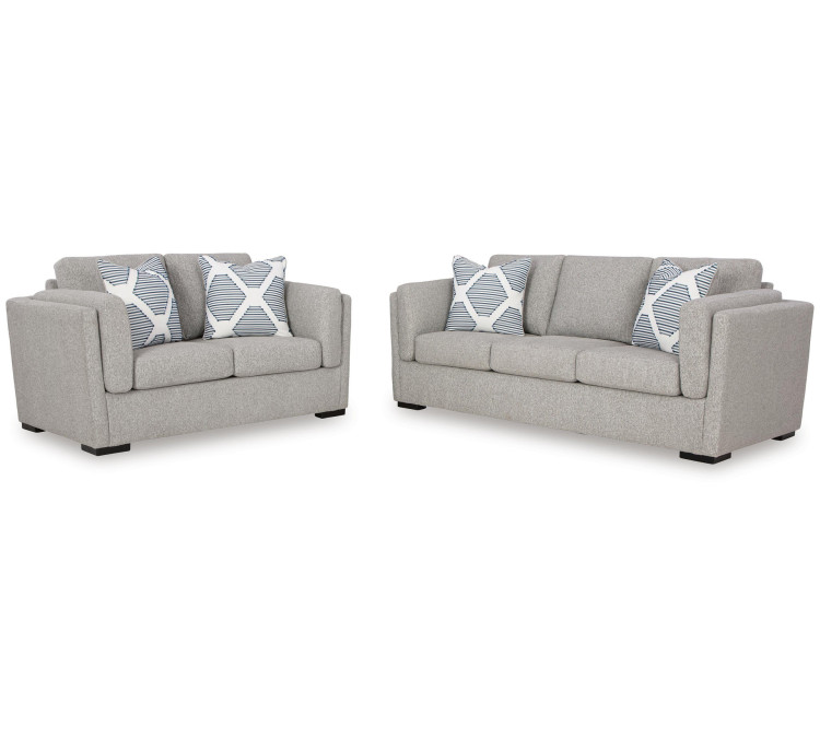 Evansley Sofa and Loveseat - Pewter