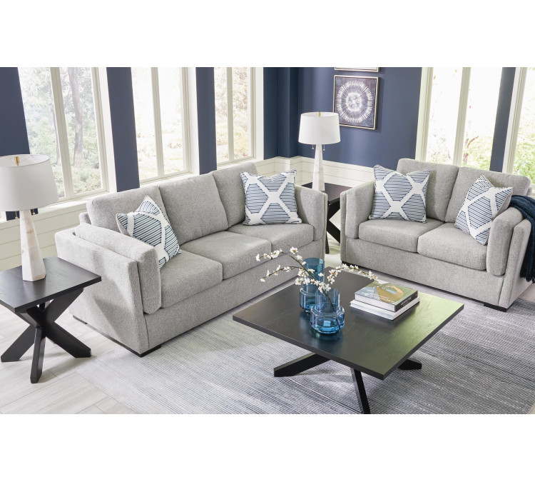 Evansley Sofa and Loveseat - Pewter