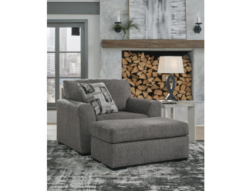 Gardiner Chair and Ottoman - Pewter