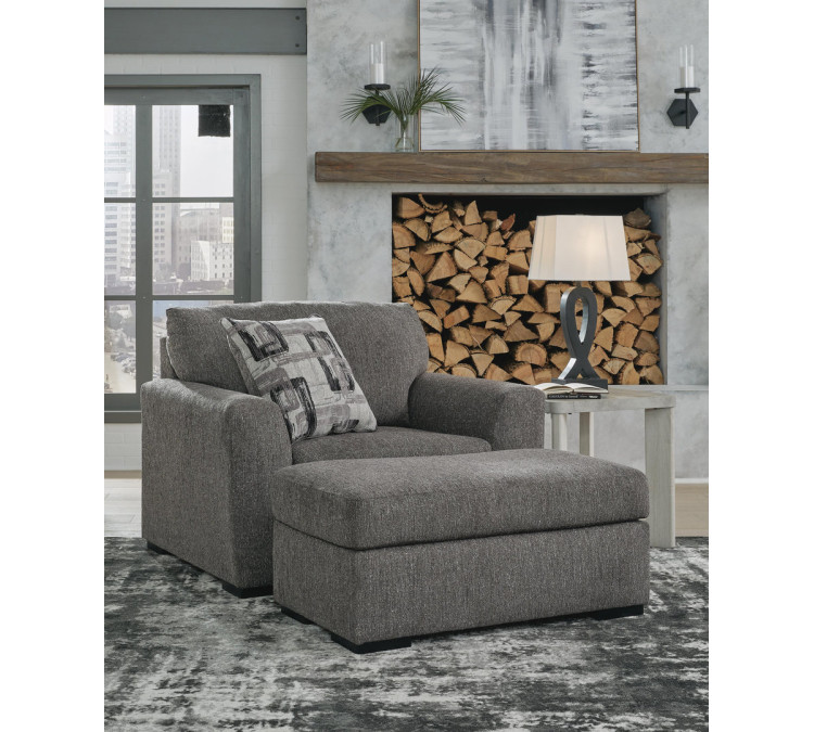 Gardiner Chair and Ottoman - Pewter