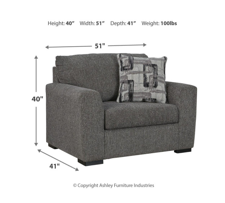 Gardiner Chair and Ottoman - Pewter