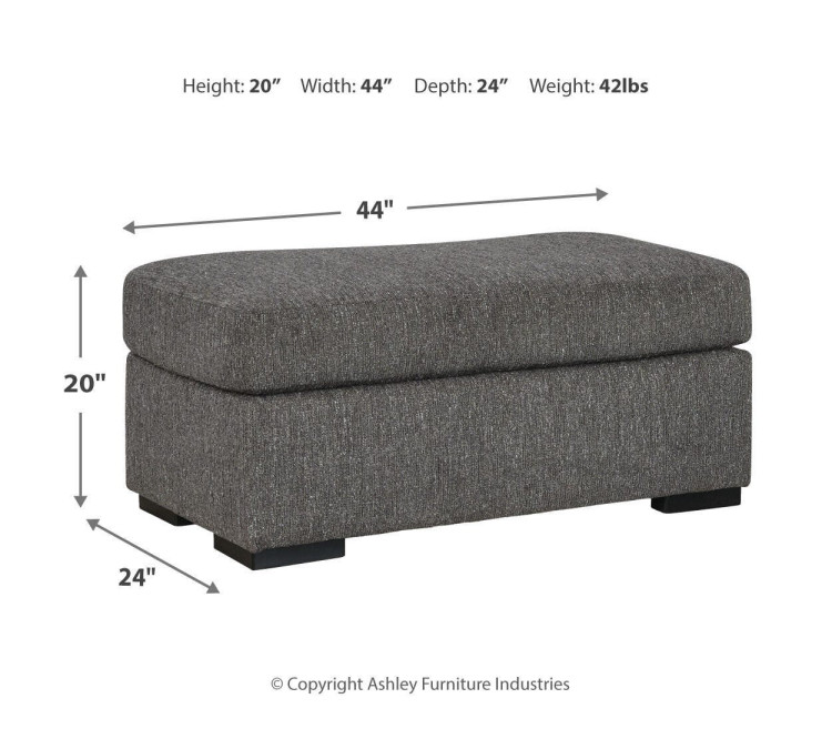 Gardiner Sofa Chaise with Ottoman - Pewter
