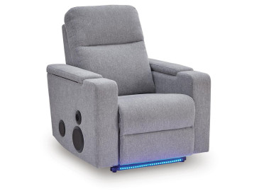 Landdin Power Glider Recliner with Audio System - Pewter