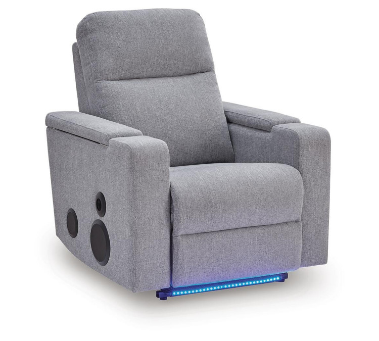 Landdin Power Glider Recliner with Audio System - Pewter