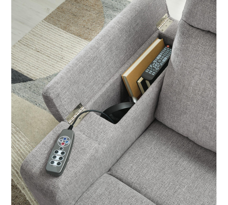 Landdin Power Glider Recliner with Audio System - Pewter
