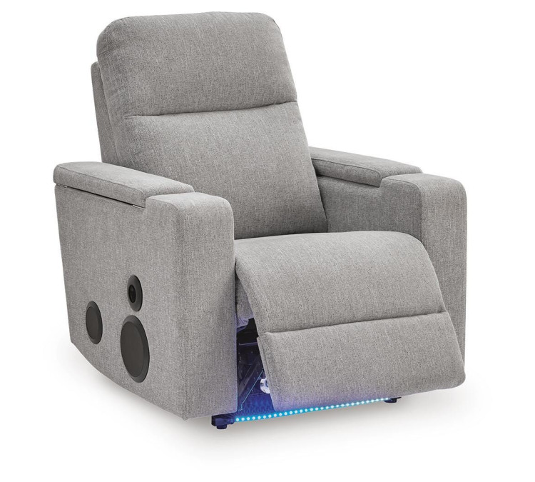 Landdin Power Glider Recliner with Audio System - Pewter