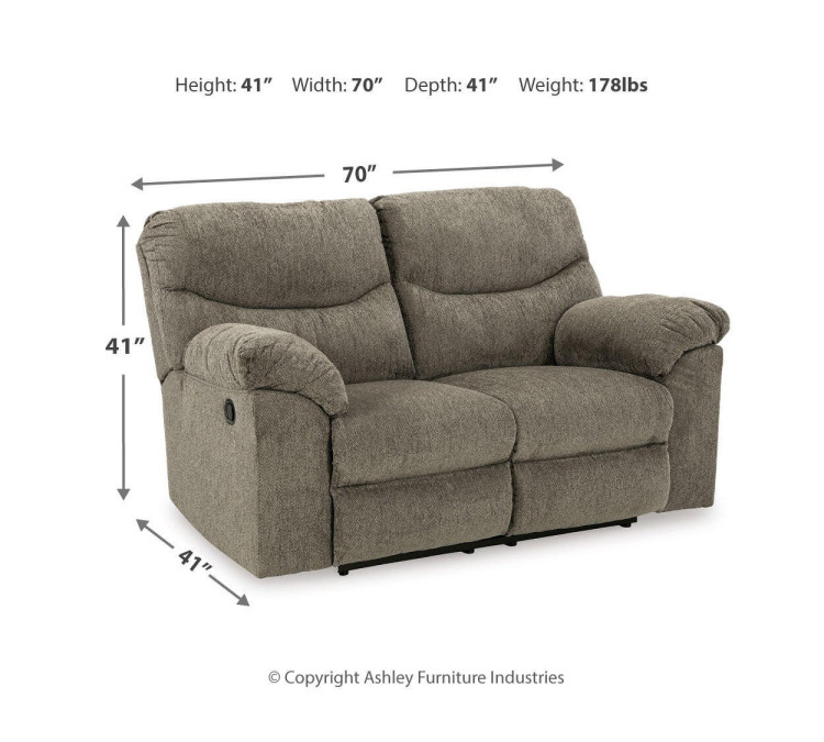 Alphons Reclining Loveseat - Putty