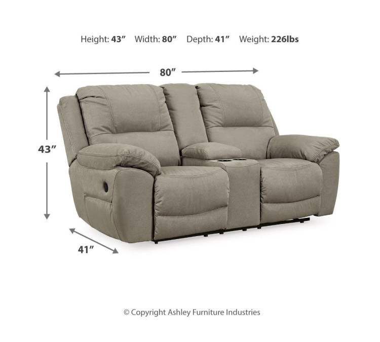 Next-Gen Gaucho Reclining Loveseat with Console - Putty