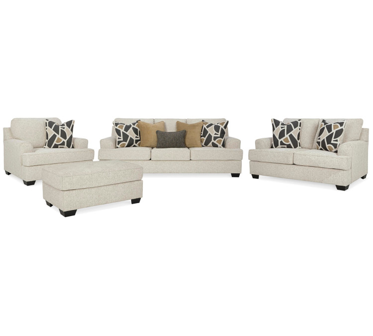 Heartcort Sofa, Loveseat, Chair and Ottoman - Quartz