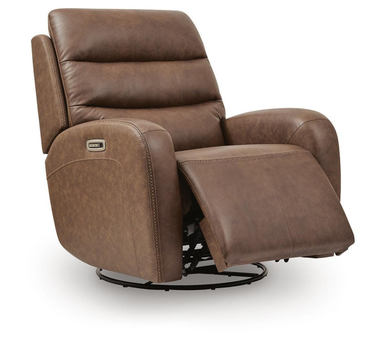 Falloway Swivel Glider Power Recliner - Saddle