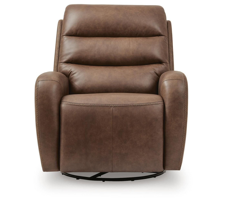 Falloway Swivel Glider Power Recliner - Saddle