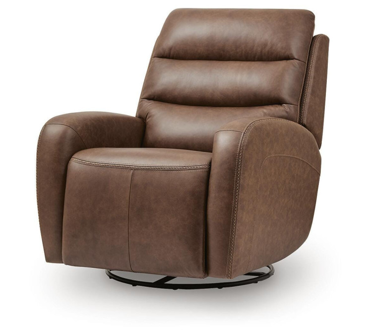 Falloway Swivel Glider Power Recliner - Saddle