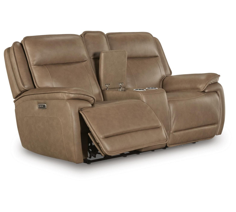 Malcesine Power Reclining Loveseat with Console - Sahara